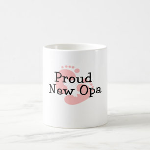 Caneca De Café Pegadas novas orgulhosas do bebé de Opa