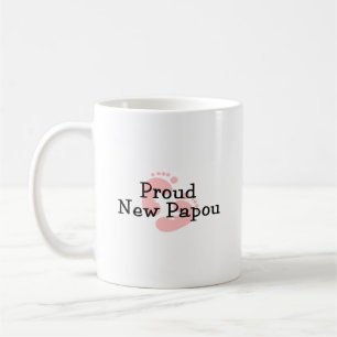 Caneca De Café Pegadas novas orgulhosas do bebé de Papou