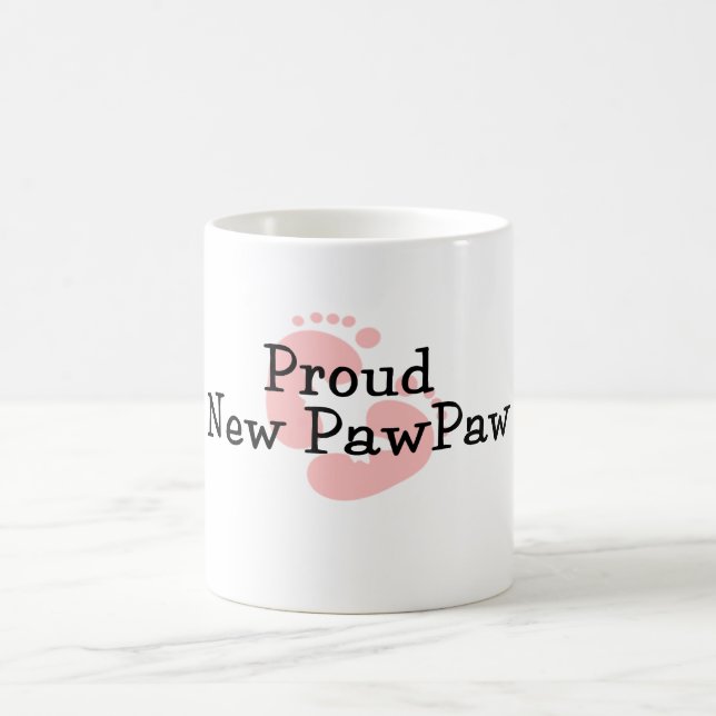Caneca De Café Pegadas novas orgulhosas do bebé do PawPaw (Centro)