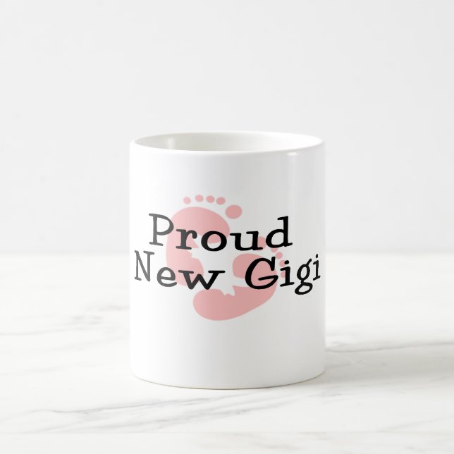 Caneca De Café Pegadas Orgulhosas da Nova Bebê Gigi Menina (Centro)