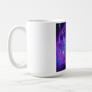Caneca De Café Pégaso Roxo | Arte de Cavalo Alado Neon Galáxia