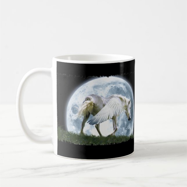 Caneca De Café Pegasus & Moon Fantasy Art Bebendo Mug (Esquerda)