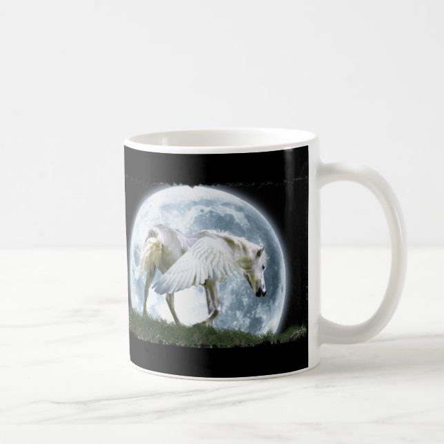 Caneca De Café Pegasus & Moon Fantasy Art Bebendo Mug (Direita)