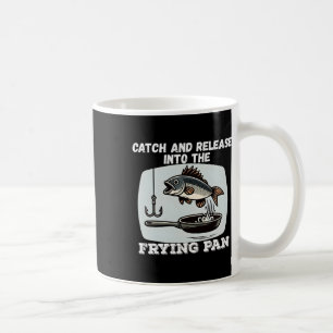 Caneca De Café Pegue E Solte Na Piada Da Panela De Fritura Pesca