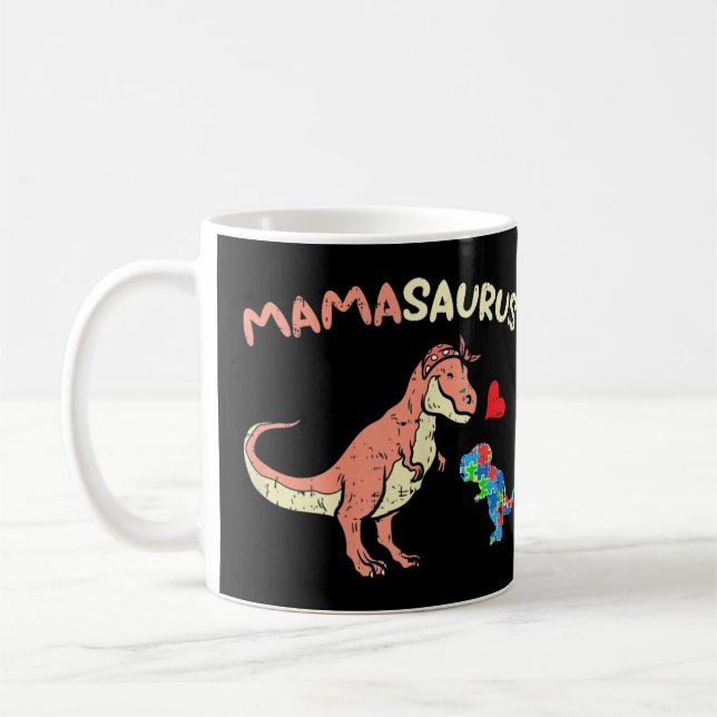 Caneca De Café Pegue esta fofa Quebra-cabeça do Mamasaurus Heart  (Esquerda)