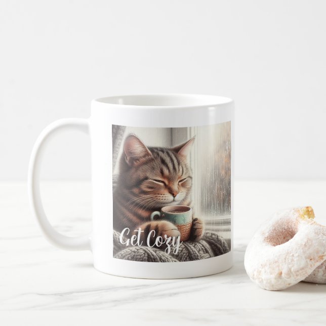 Caneca De Café Pegue o Gato Louco (Com Donut)