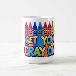 Caneca De Café Pegue Seu Lápis! Felizes Crayons de Desenho Animad