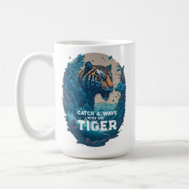 Caneca De Café Pegue uma onda com o Tigre.