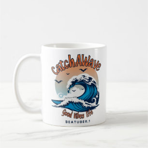 Caneca De Café Peguem a onda: abraçam o espírito surfador