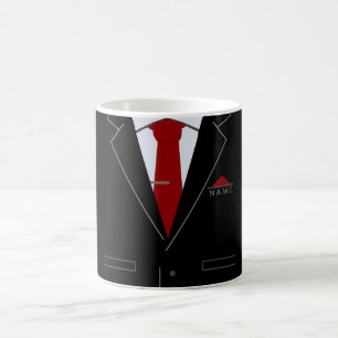 Caneca De Café Peito preto elegante e pescoço vermelho - Persona