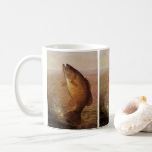 Caneca De Café Peixe-Baixo Marrom, Vintage, Pesca Esportiva