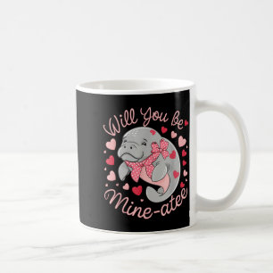 Caneca De Café Peixe-boi do Dia dos Namorados Animal Fofo Coraçõe