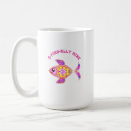 Caneca De Café Peixe Coração Luminoso: Vida Marinha Neon Radiante