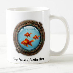 Caneca De Café Peixe-Dentro a Porthole