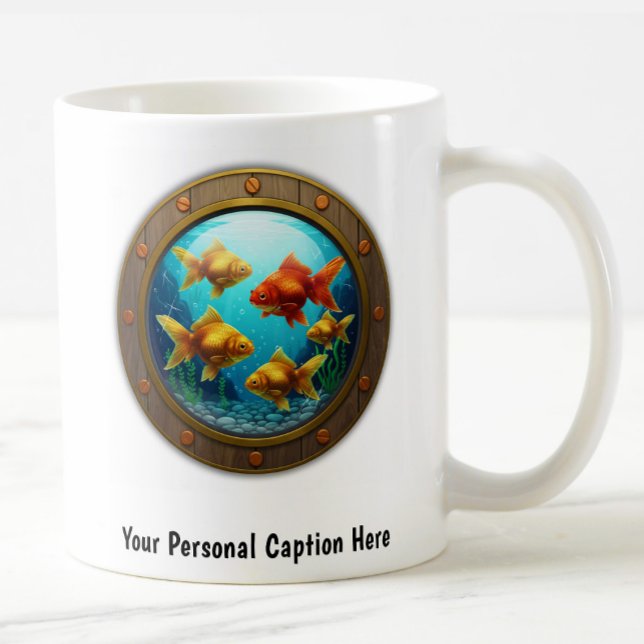 Caneca De Café Peixe-Dentro a Porthole (Criador carregado)