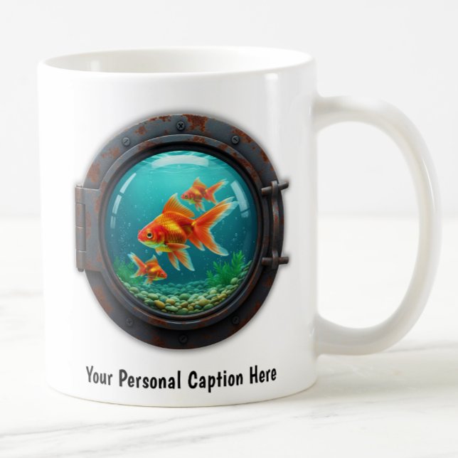 Caneca De Café Peixe-Dentro a Porthole (Criador carregado)