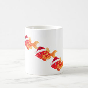 Caneca De Café Peixe Dourado Festivo de Natal – Peixe Fofinho de 
