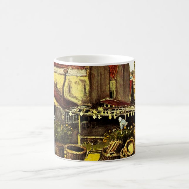 Caneca De Café Peixe drenado por Vincent van Gogh (Centro)
