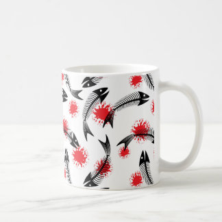 Caneca De Café peixe-esqueleto de halloween