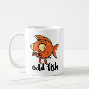 Caneca De Café Peixe Estranho Quirky Engraçado Peixe Dourado Lara