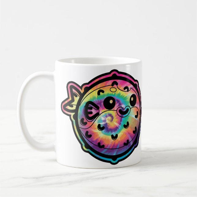 Caneca De Café Peixe Fugu Tie Dye (Esquerda)