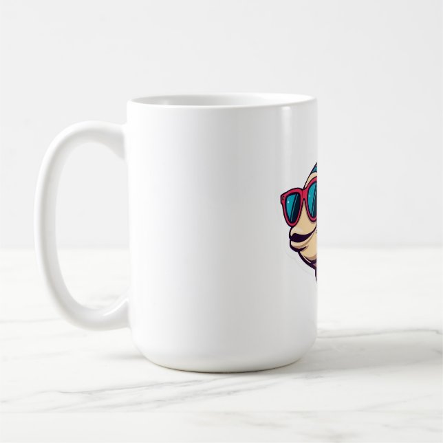 Caneca De Café "Peixe Funky com Adesivo de Óculos de Sol (Esquerda)