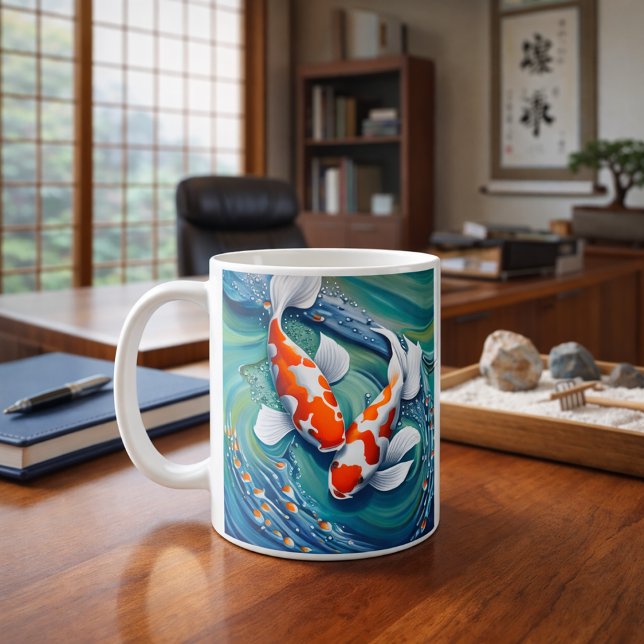 Caneca De Café Peixe Koi (Criador carregado)