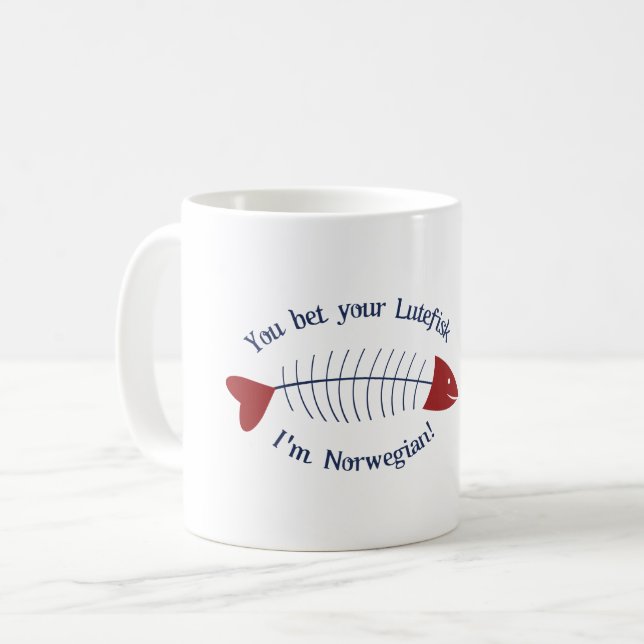 Caneca De Café Peixe Lutefisk (Frente Esquerda)