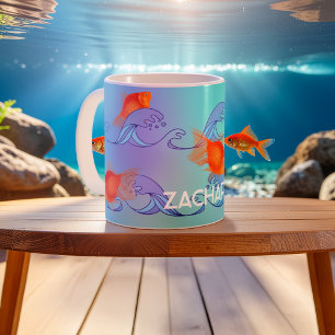 Caneca De Café Peixe-Ouro Com Seu Nome
