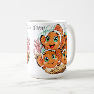Caneca De Café Peixe palhaço Desenho animado Fofo Família Subaquá