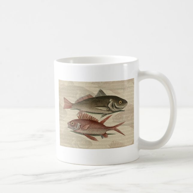 Caneca De Café Peixe Red Perch Pescador Art (Direita)