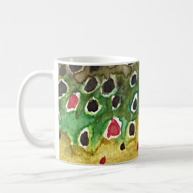 Caneca De Café Peixe-Truta Marrom (Esquerda)