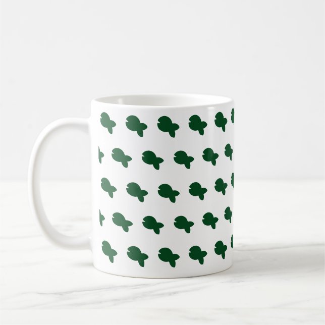Caneca De Café Peixe Verde Peixe Branco     (Esquerda)