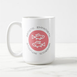 Caneca De Café Peixes cor-de-rosa Logotipo Zodiac Star Sign Astro