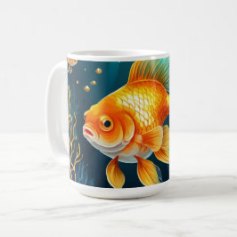 Caneca De Café Peixes Dourados submarinos