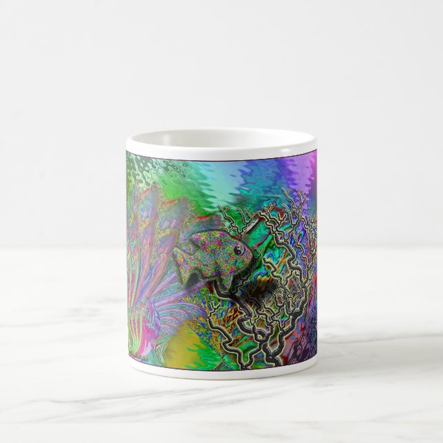 Caneca De Café Peixes em um recife de corais - fantasia (Centro)