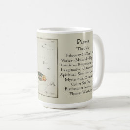 Caneca De Café Peixes Gráfico Astronômico Antiguo Zodíaco
