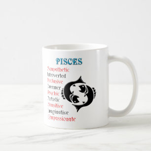 Caneca De Café Peixes Horoscópio Sinal Zodiodíaco