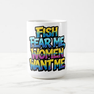 Caneca De Café Peixes Me Temem Mulheres Me Querem Presente Divert
