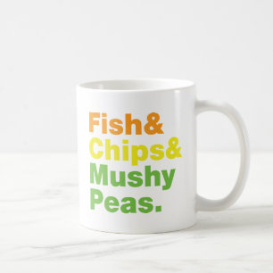 Caneca De Café Peixes & microplaquetas & ervilhas Mushy