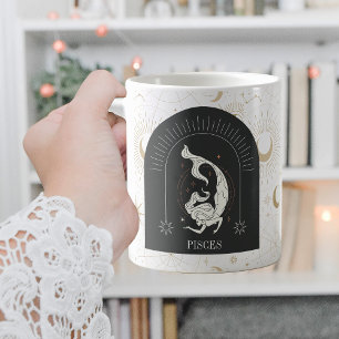Caneca De Café Peixes Místicos Estrelas Zodiosas Horoscópio