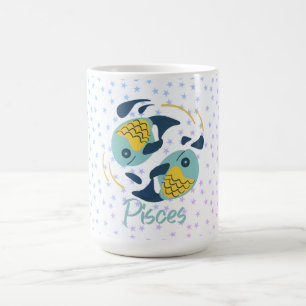 Caneca De Café Peixes Modernos Peixes Zodiac