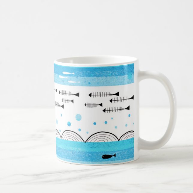 Caneca De Café Peixes no mar (Direita)