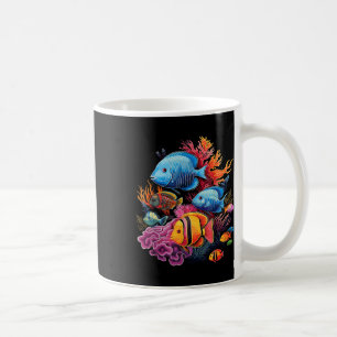 Caneca De Café Peixes Tropicais Coloridos Em Vida Marinha De Reci