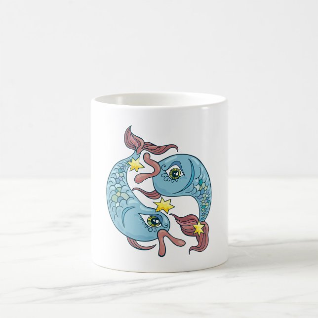 Caneca De Café Peixes Zodíaco Peixe Celestial Astrologia (Criador carregado)