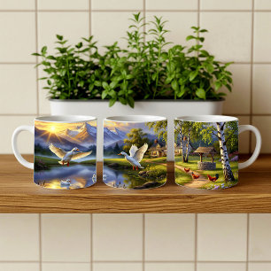 Caneca De Café Pekin Ducks Digital Painting Mug Design