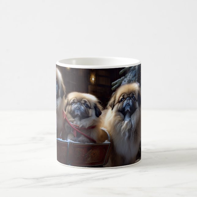 Caneca De Café Pekingese Christmas Fesason Season (Centro)