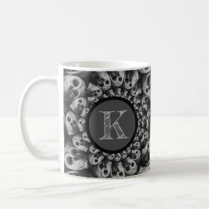 Caneca De Café Pele Abstrato, Preto E Branco