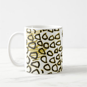 Caneca De Café Pele de Cobra repetitiva. Estilo de Moda Amarela.