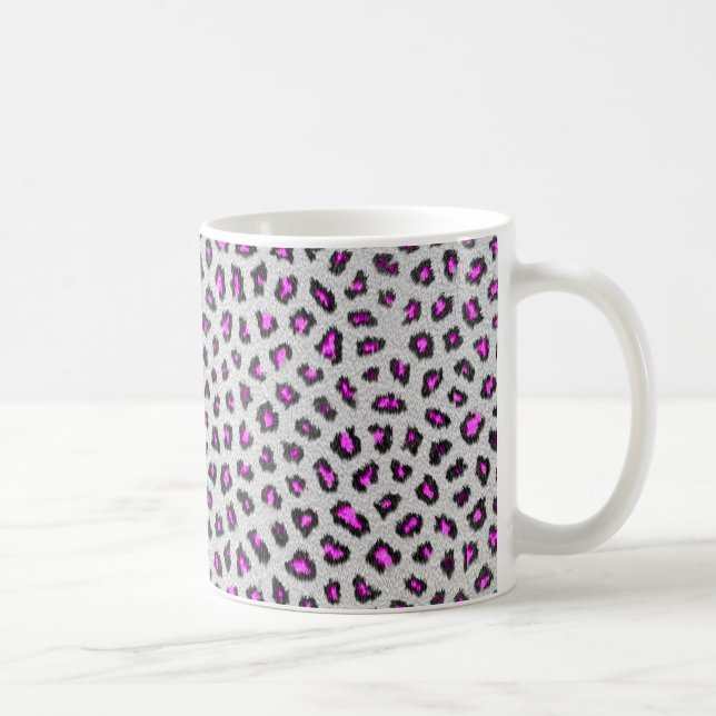 Caneca De Café Pele de leopardo branca e rosa (Direita)